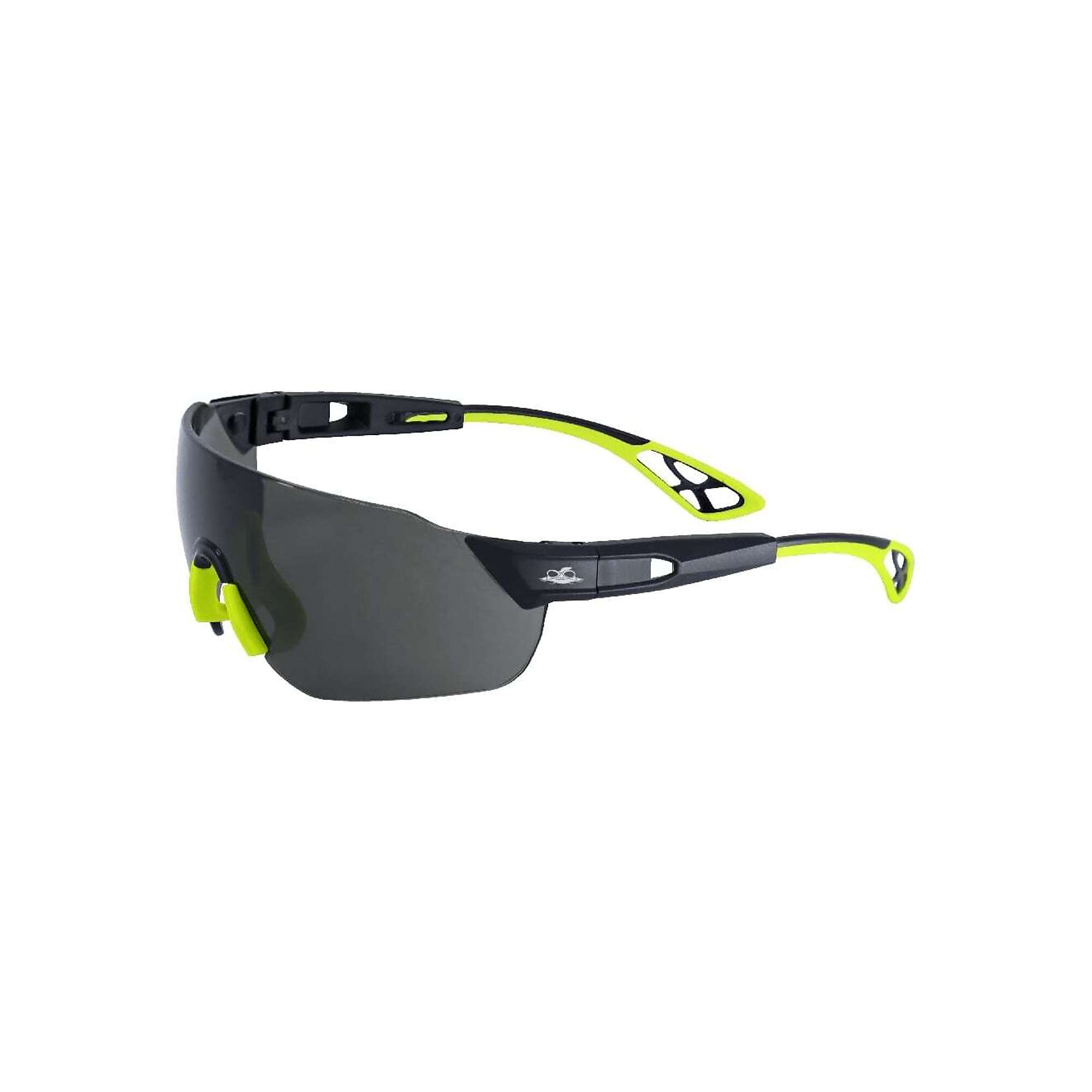 Bullhead Safety Tetra™, Smoke AF Lens, Black Safety Glasses - 12 Pairs, Frame Color Matte Black, Lens Color Smoke/Gray, ANSI Z87 Compliant, Model# BH863AF